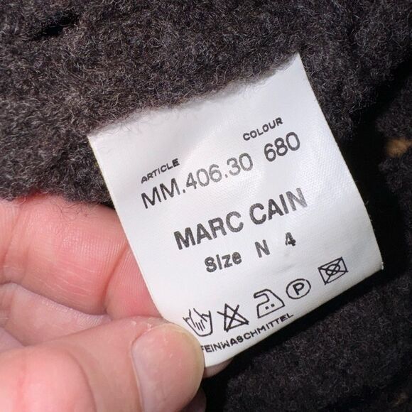 MARC CAIN Women's Virgin Wool Knit Tunic Sweater in Dark Grey Size 8 - Picture 7 of 9